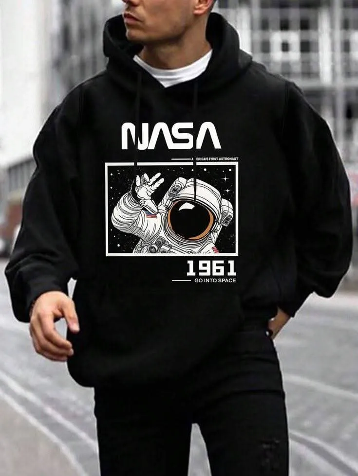 'NASA' Black Stylish Hoodie